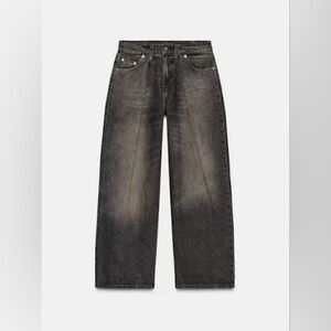 Zara Women's Wide-Leg Jeans in Washed Black